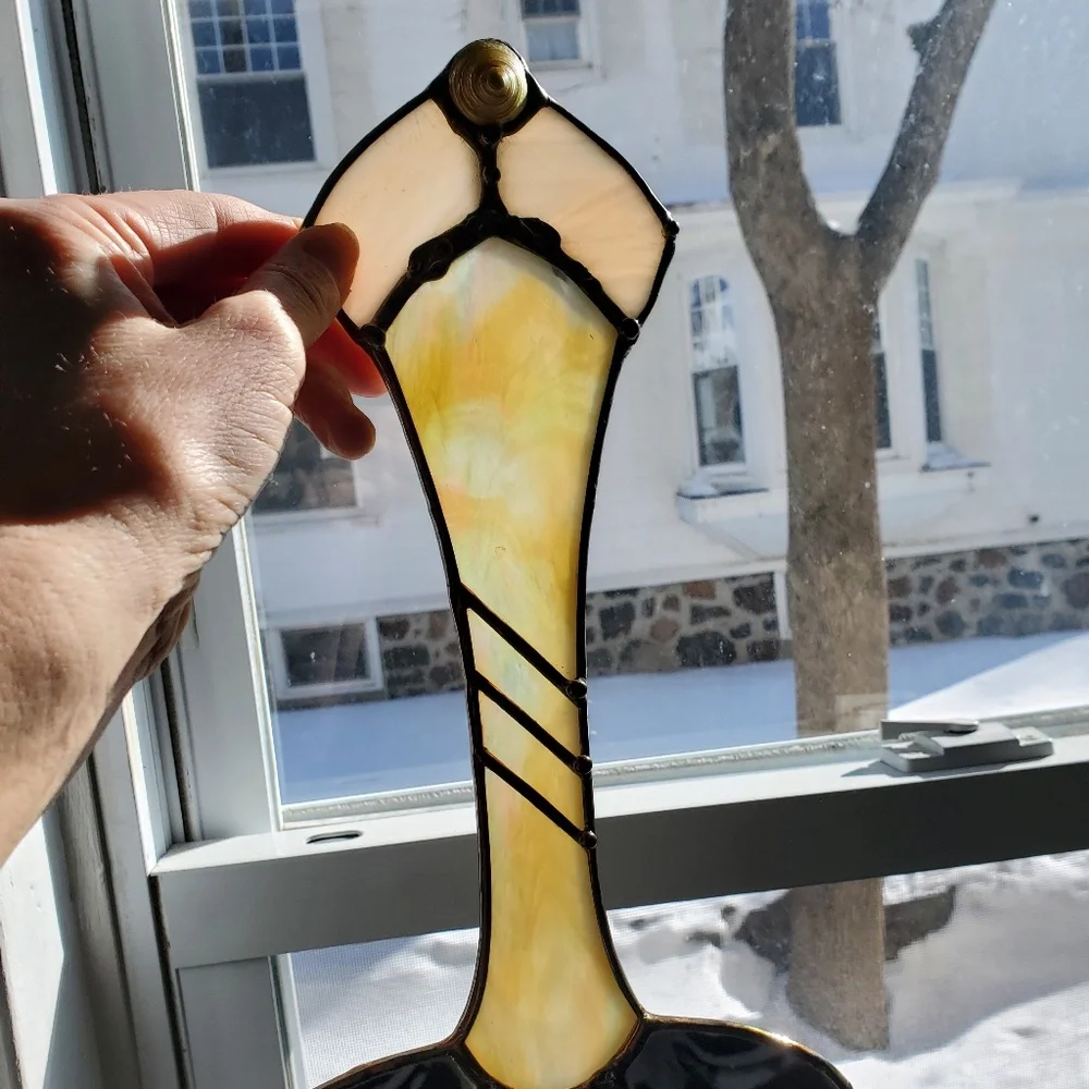 Stained glass flower-shaped mirror, great condition